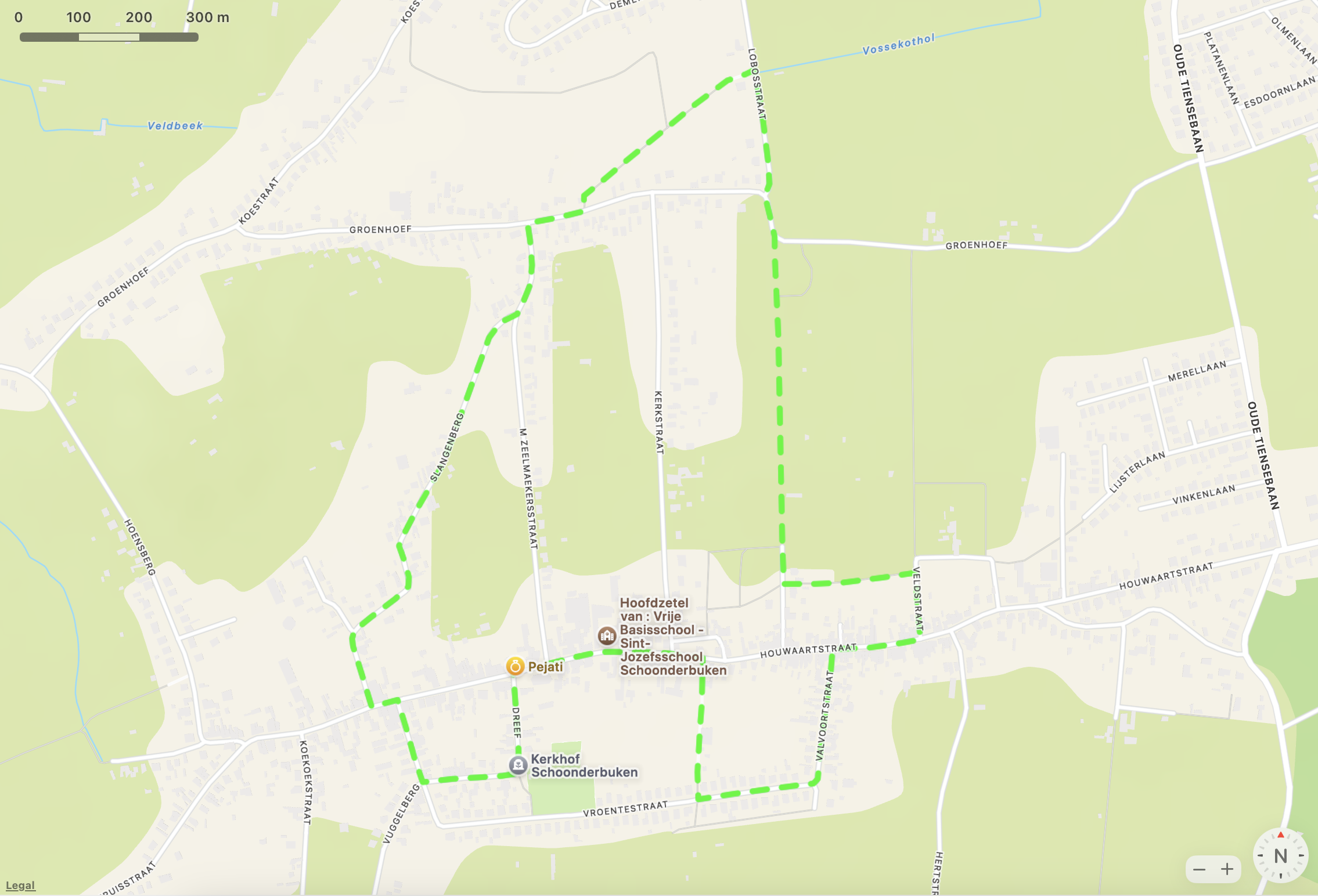 Druk op de wandeling om terug te gaan